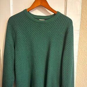 J.Crew Rugged Merino Wool Blend Sweater - Green, Size M